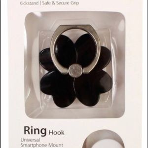 New Black Flower Ring Hook